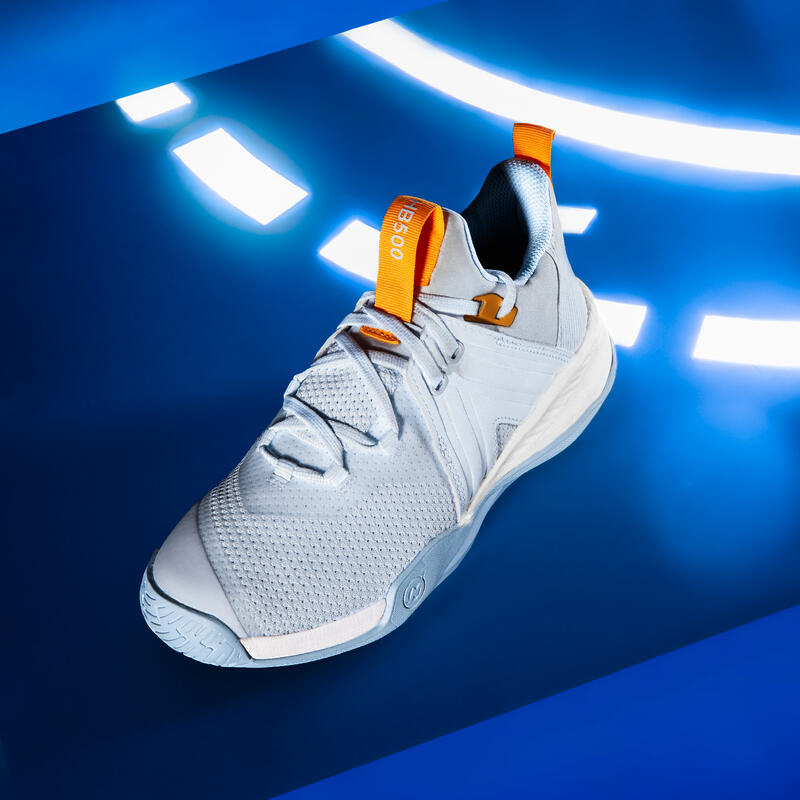 Chaussures de Handball H500 FASTER Gris Orange