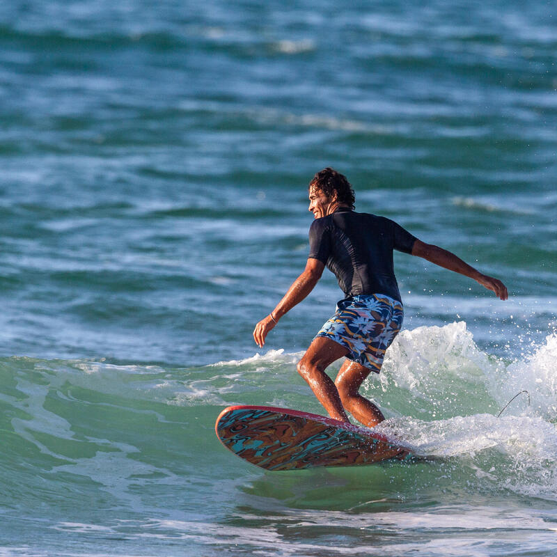 Boardshorts 17" Surfen - 500 Palmen grau