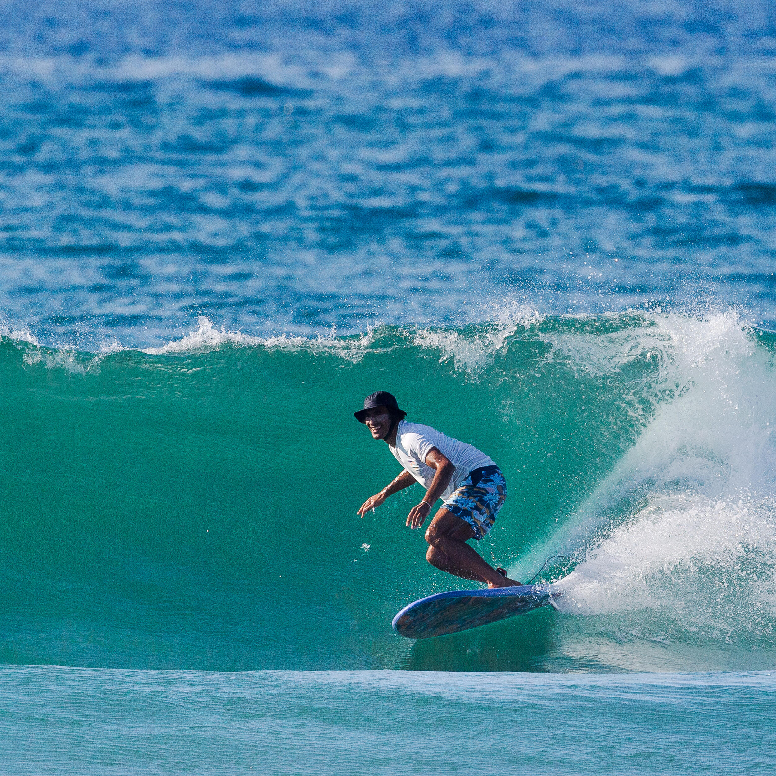 7'8" foam surfboard - 500 blue