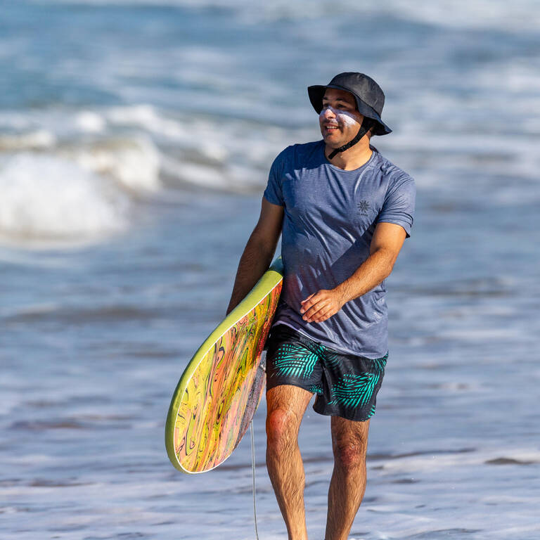 Men's Surfing Short-Sleeved Anti-UV T-Shirt - Grey print