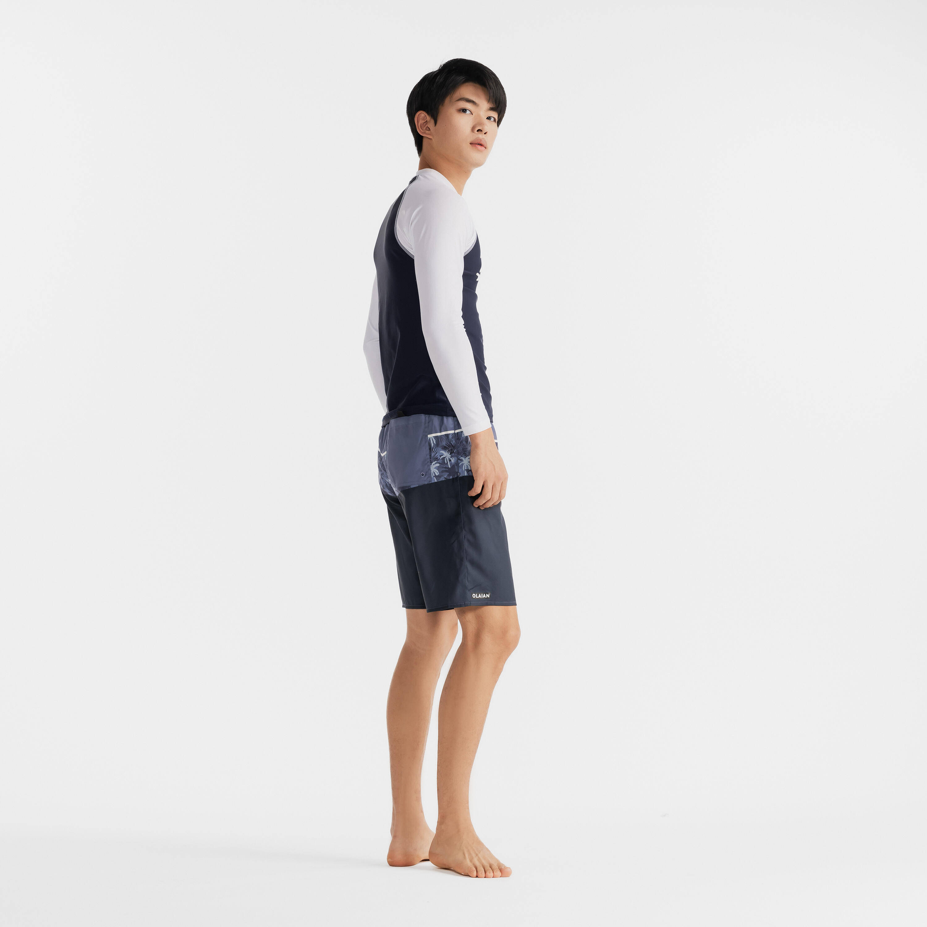 Men's surfing boardshorts NAVY PALM -  5