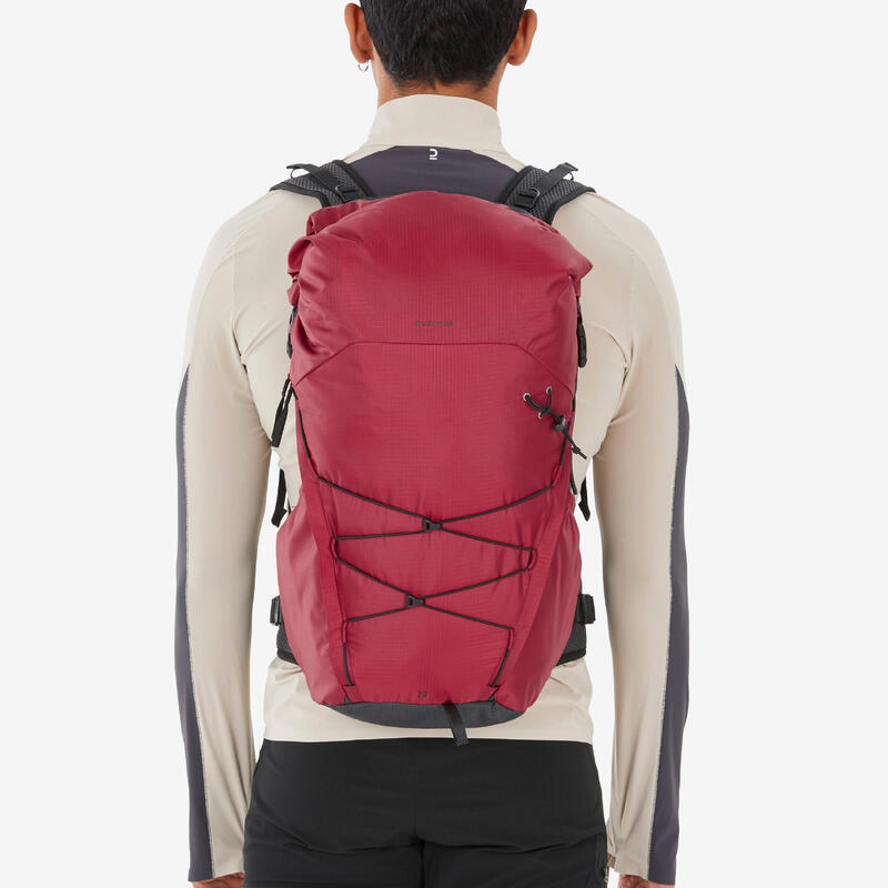 Sac à dos Rolltop de randonnée montagne 22L - MH500 Light rouge