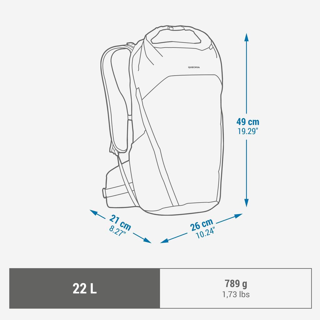 תיק גב לטיולי הרים 22 ליטר Rolltop - MH500 Light
