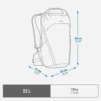 Mountain Hiking Rucksack 22 L Rolltop - MH500 Light