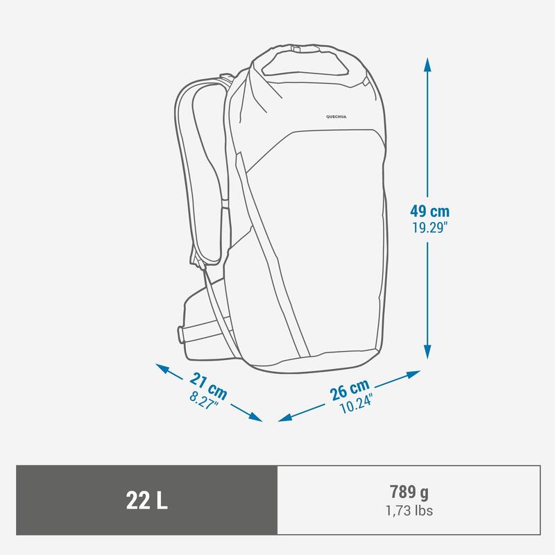 Sac à dos Rolltop de randonnée montagne 22L - MH500 Light