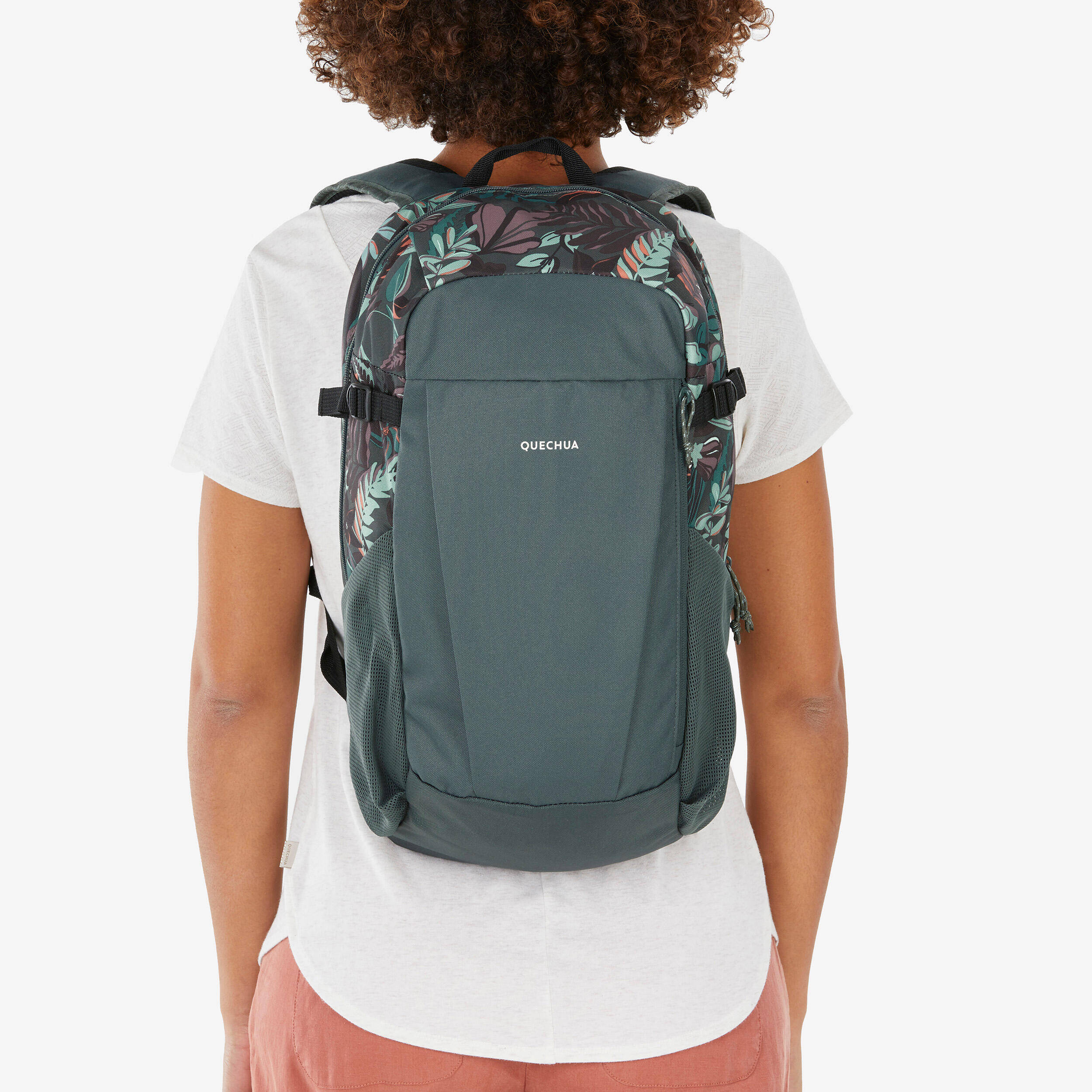 20 L Hiking Backpack - Arpenaz NH100 - Green  - print
