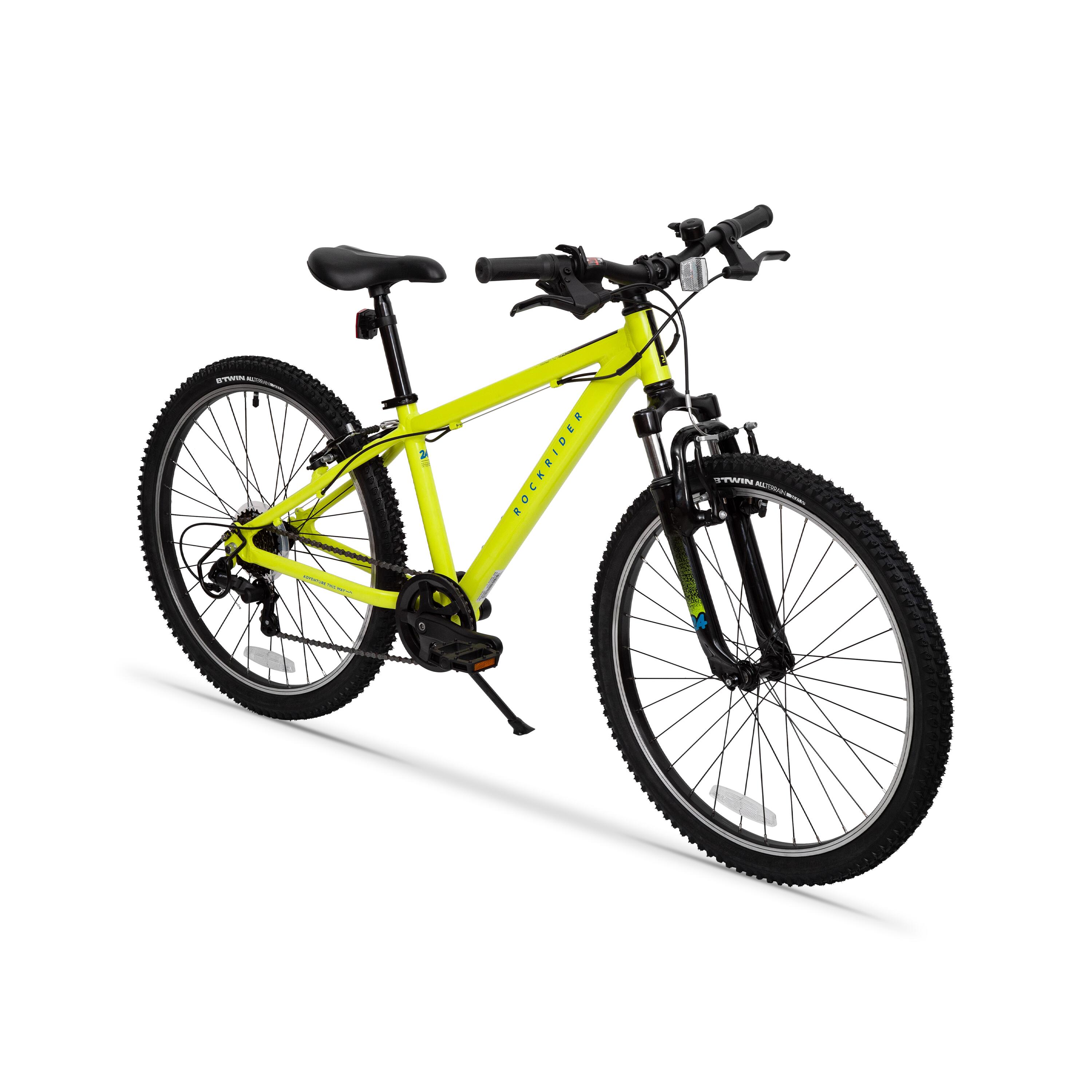 24” Aluminium 7-speed Kids Mountain Bike 500 - Yellow (For Height