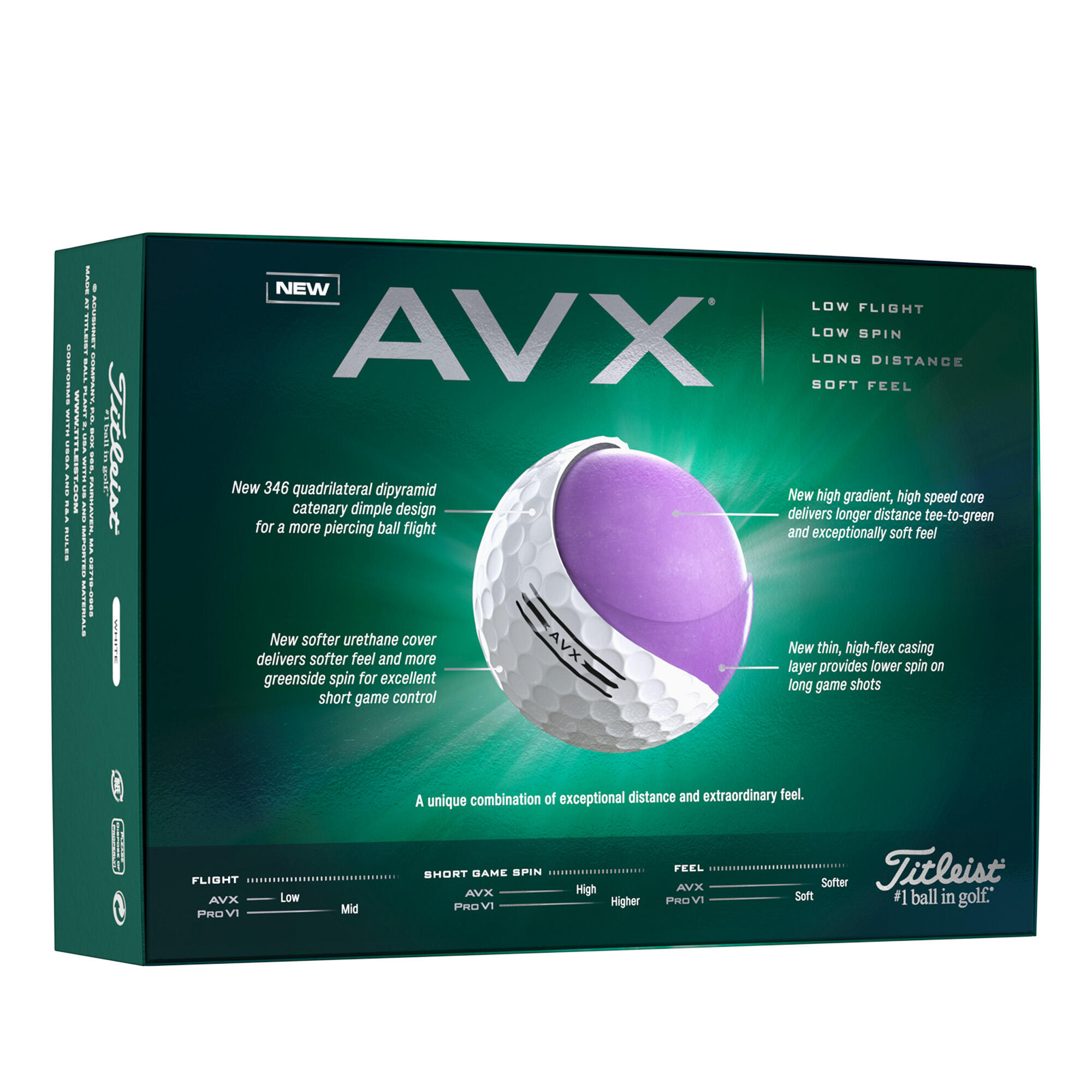 Bola golf x12 - TITLEIST AVX 5/5