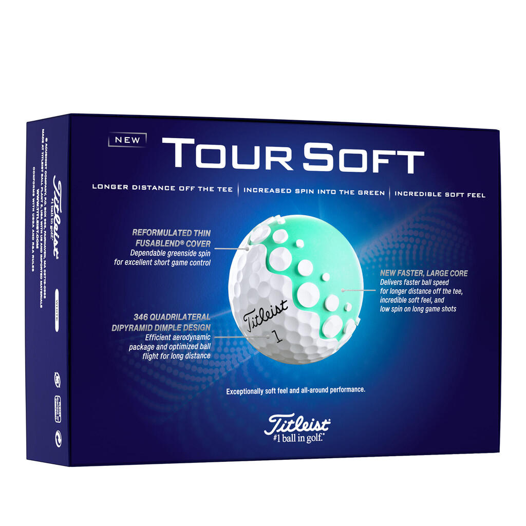 ТОПКИ ЗА ГОЛФ TOUR SOFT, 12 БР., БЕЛИ