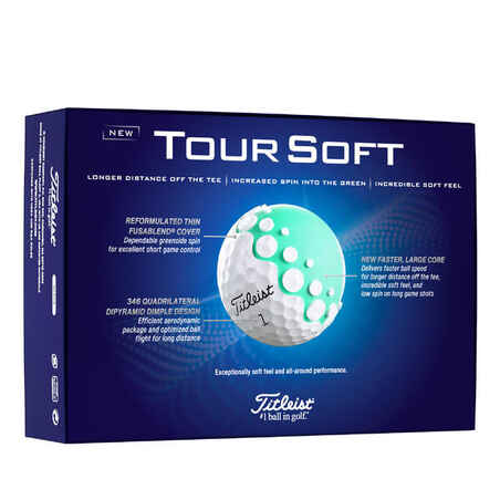 Golfo kamuoliukai „Titleist Tour Soft“, 12, balti