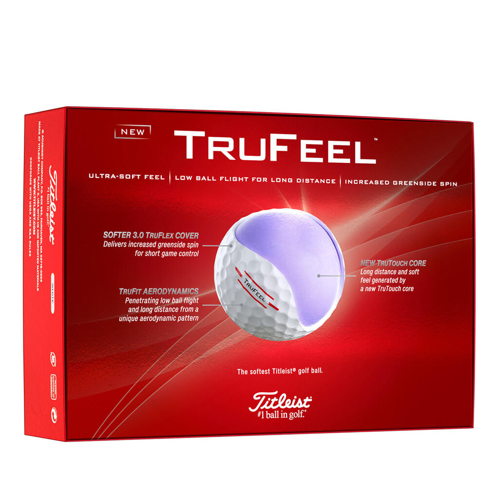 ТОПКИ ЗА ГОЛФ TRUFEEL, 12 БР., БЕЛИ