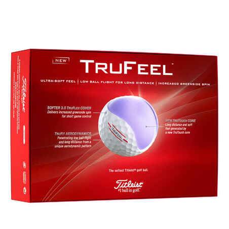 Golfo kamuoliukai „Titleist Trufeel“, balti, 12 