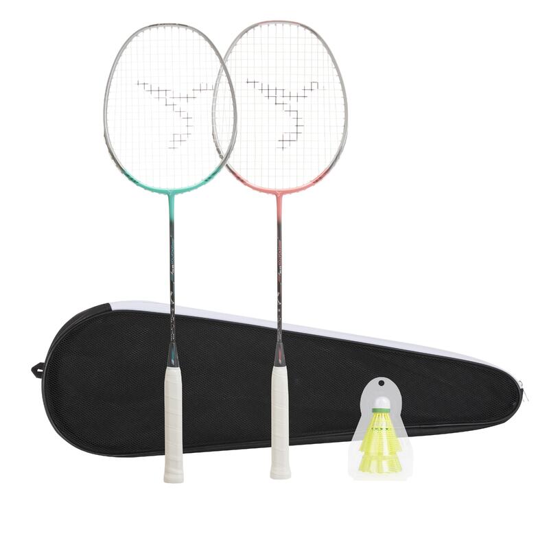 ADULT BADMINTON RACKET BR 190 SET PARTNER MULBERRY TURQUOISE