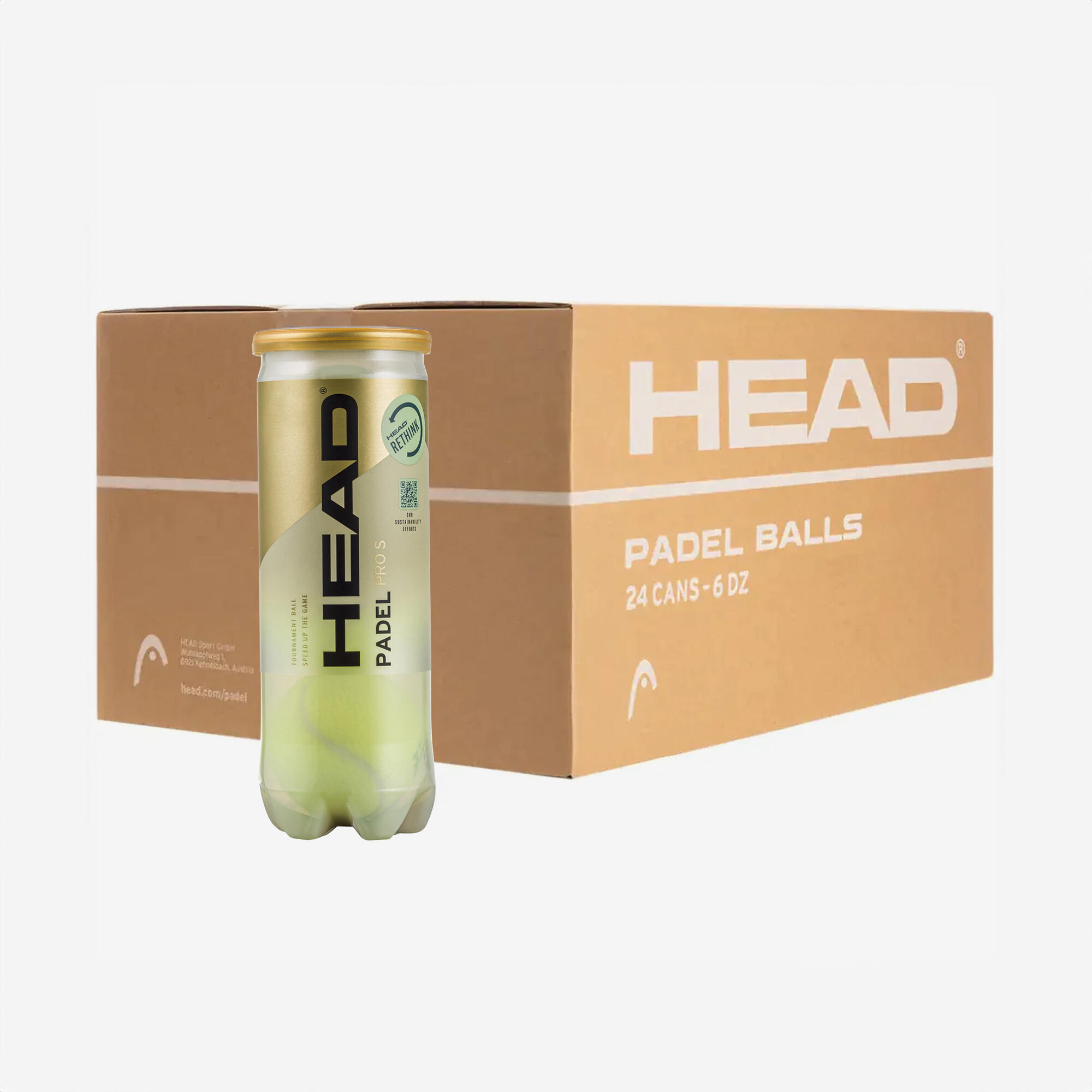 Head - Carton 24 Tubes De 3 Balles De Padel Pressurisées- Head Pro S - Balle De Padel - Padel Beach Tennis - - Taille Unique - Decathlon