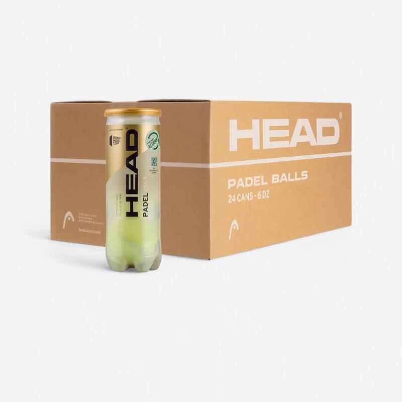 Carton 24 tubes de 3 balles de padel pressurisées- Head Pro S