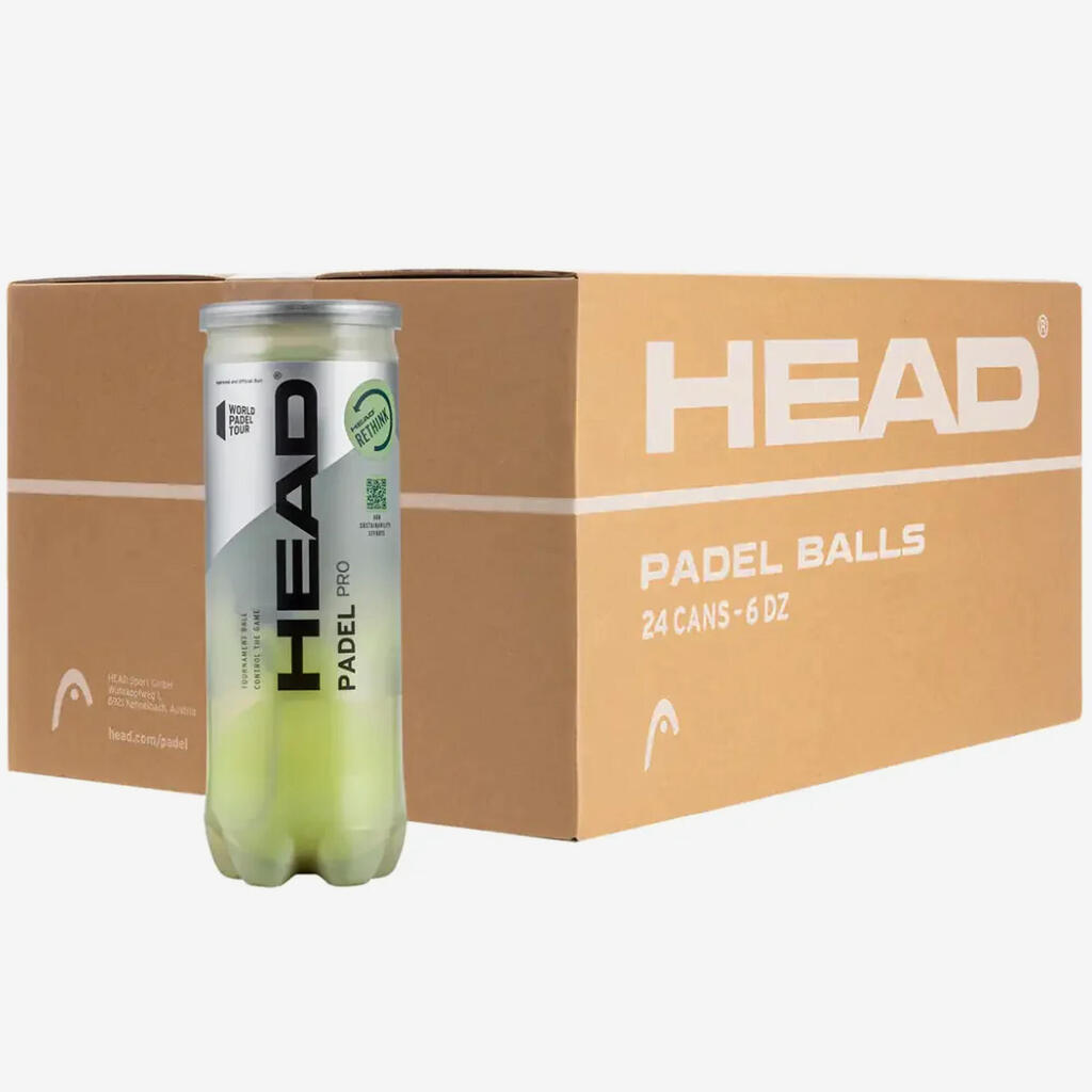 Spiediena padel tenisa bumbas “Padel Pro”, iepak. 24 cilindri x3 bumbas katrā