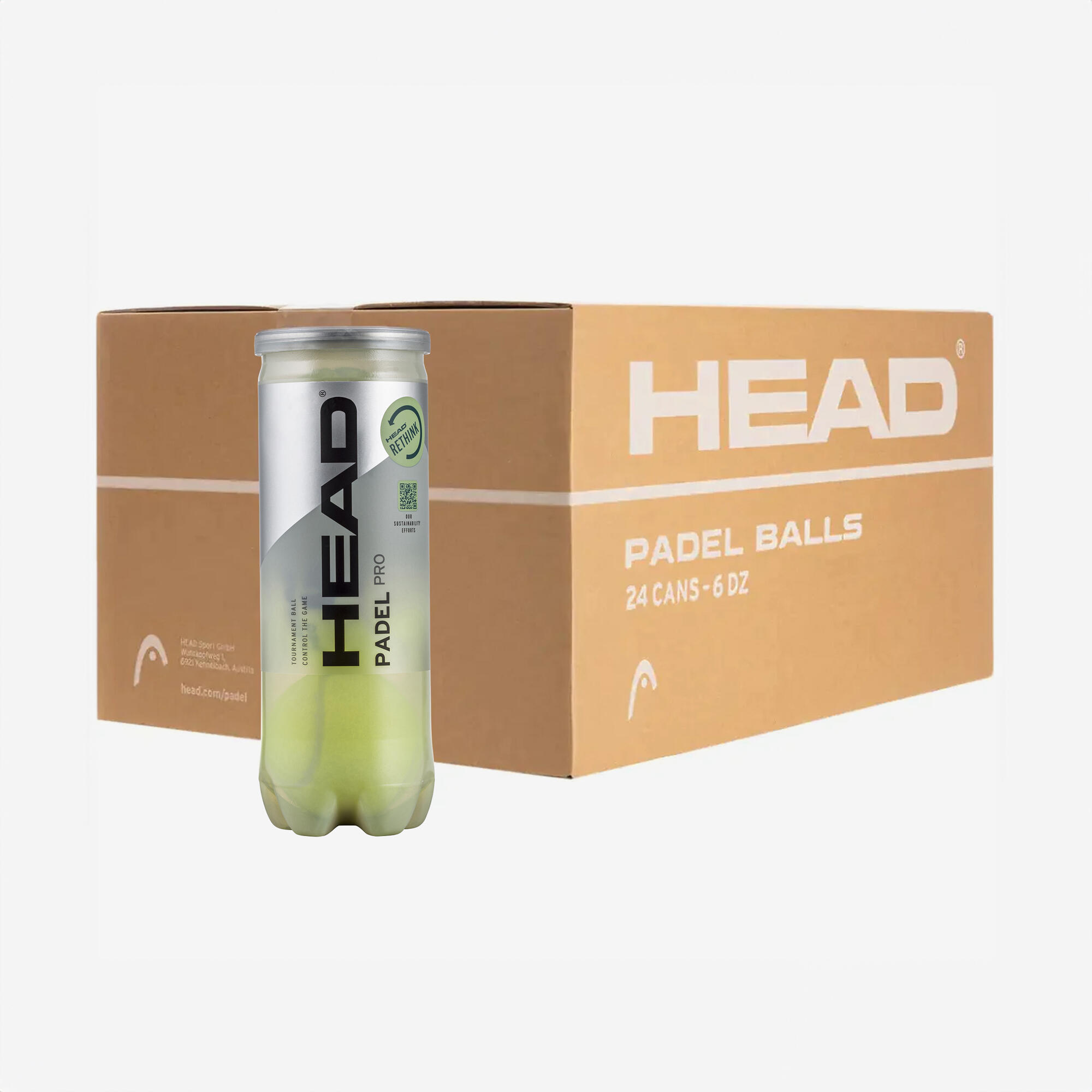 Head - Carton 24 Tubes De 3 Balles De Padel Pressurisées- Head Padel Pro - Balle De Padel - Padel Beach Tennis - - Taille Unique - Decathlon