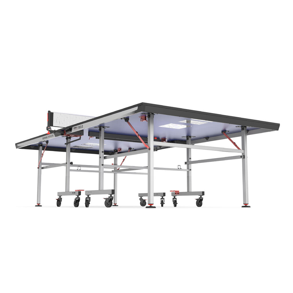 Compact Indoor Table Tennis Table with Innovative Net TTT 130.2 - Black