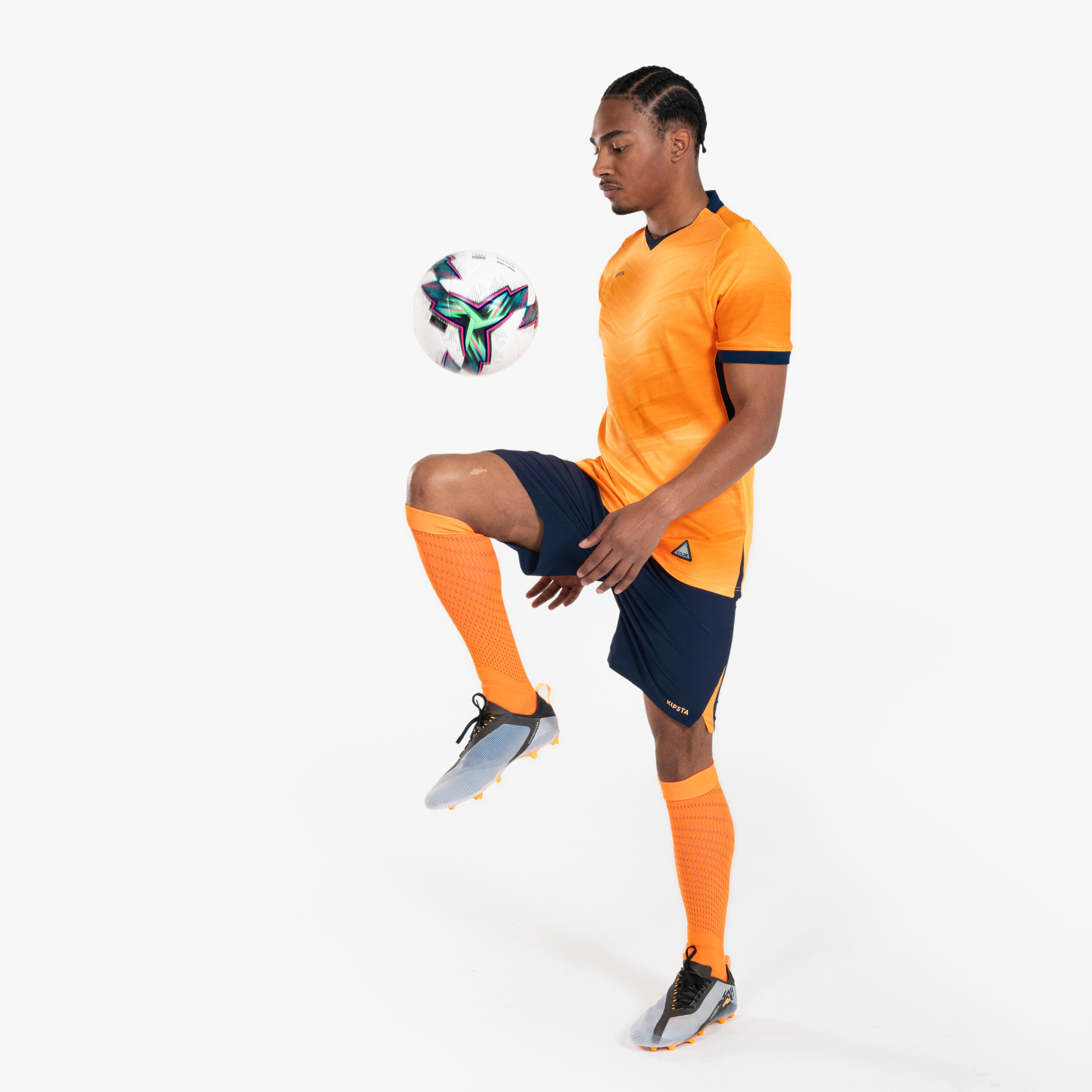 Men Football Shorts Elastic Waist CLR - Navy