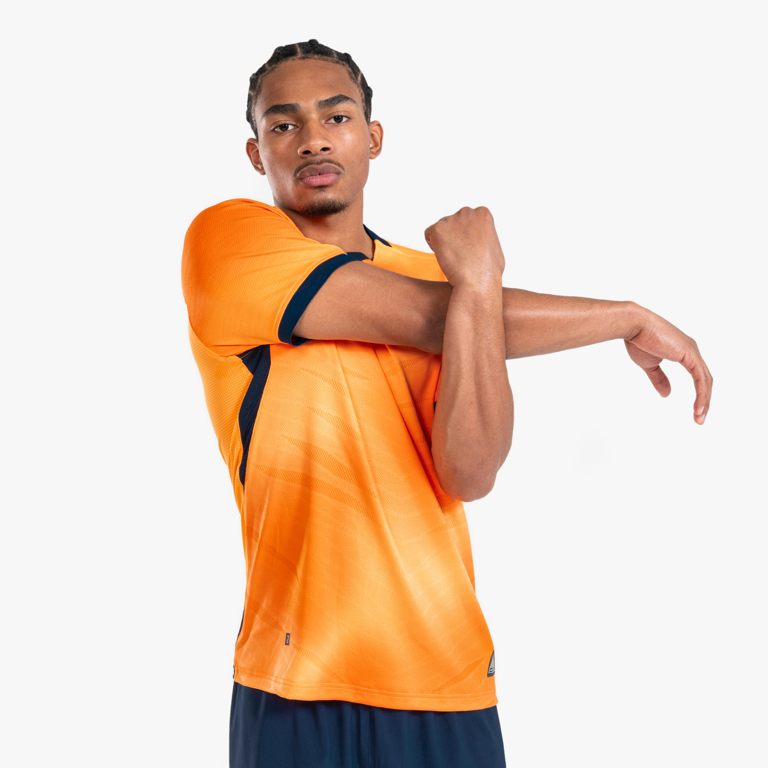 Short-Sleeved Soccer Shirt - CLR Orange/Navy - KIPSTA