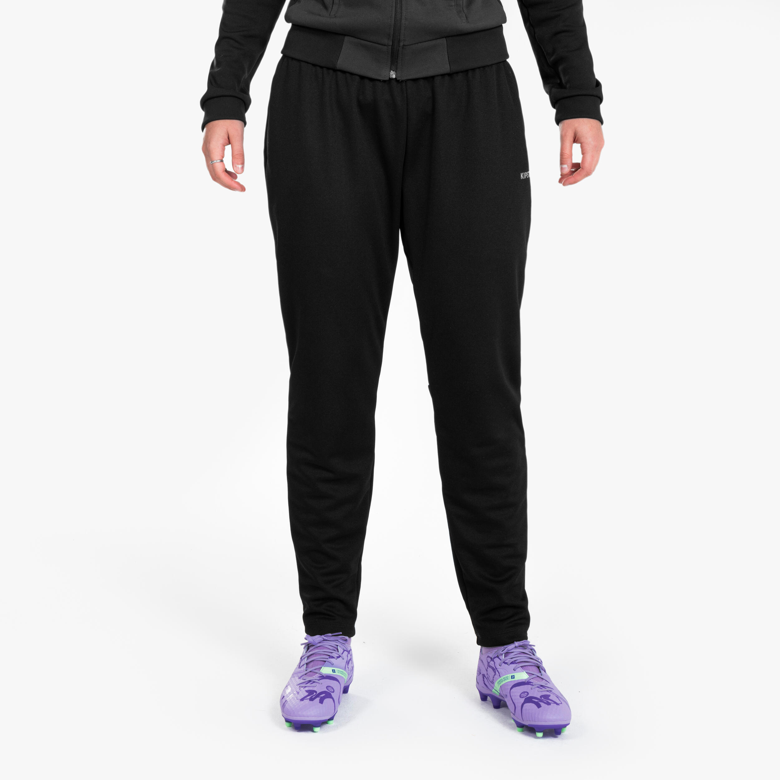 PANTALÓN DE FÚTBOL MUJER ESSENTIAL NEGRO KIPSTA Decathlon