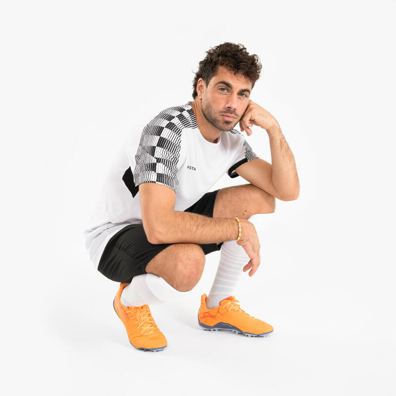 Yetişkin Futbol Forması - Beyaz/Siyah - Viralto Damier