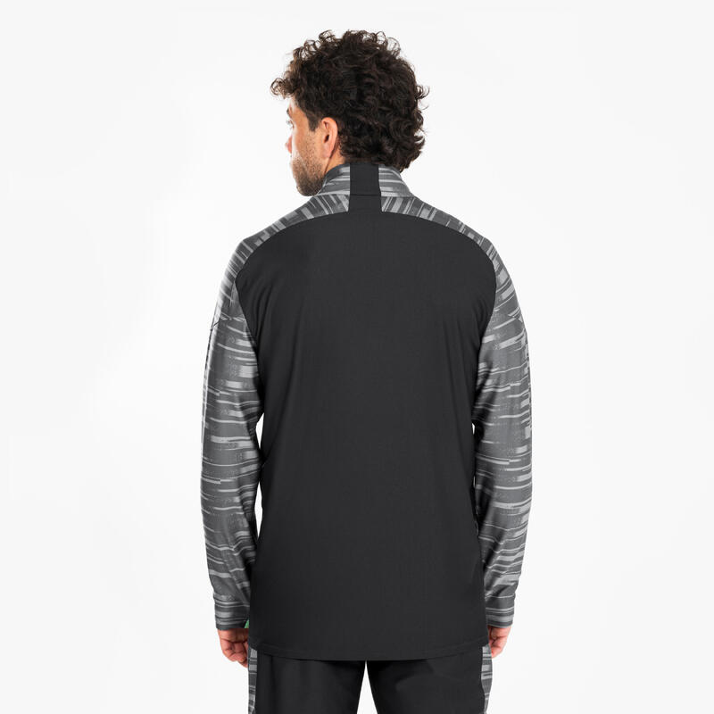 Sweat de football 1/2 zip VIRALTO PXL gris et vert