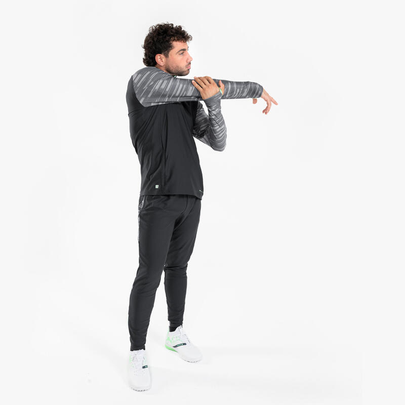 Sweat de football 1/2 zip VIRALTO PXL gris et vert
