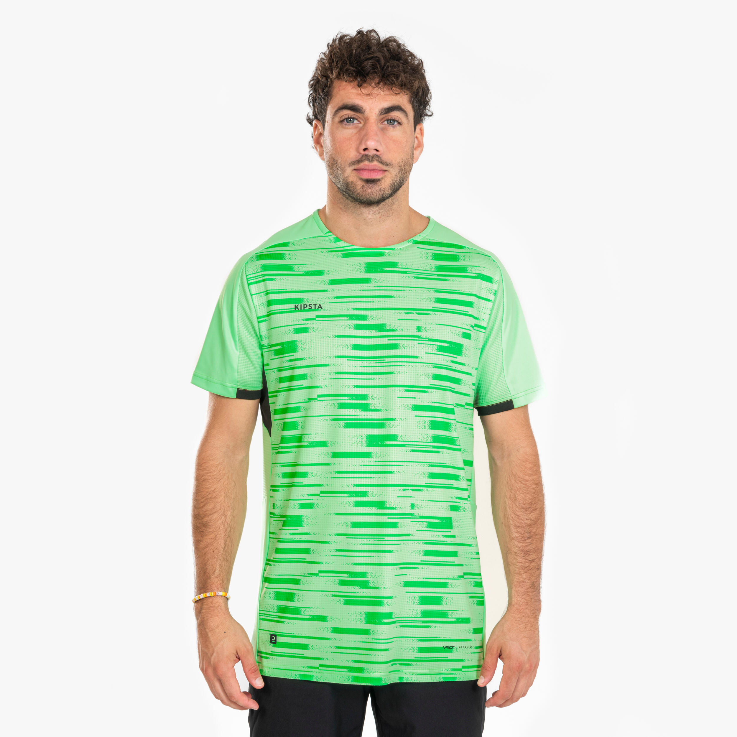 Short-Sleeved Football Shirt Viralto PXL - Green & Black
