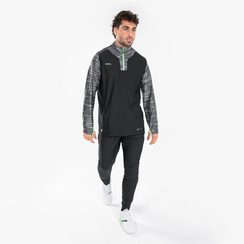 Sweat de football 1/2 zip VIRALTO PXL gris et vert