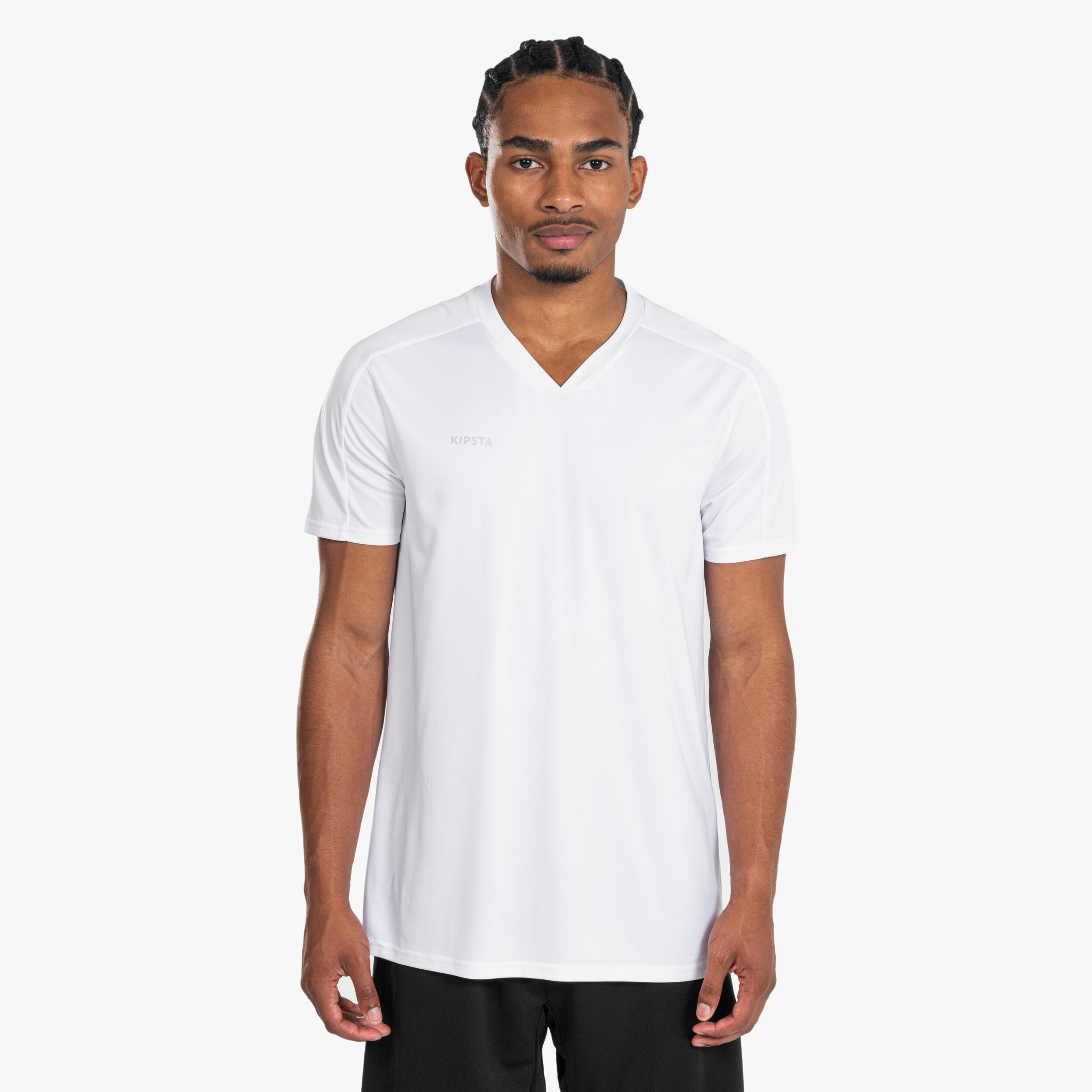 Adult Short-Sleeved Football Shirt Essential - White