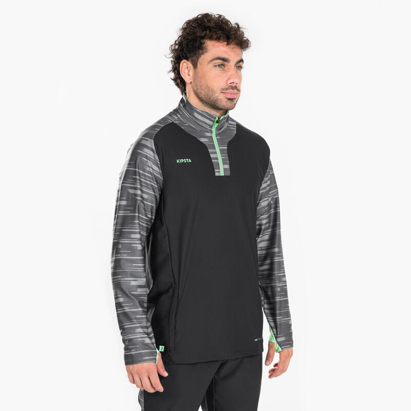 Sweat de football 1/2 zip VIRALTO PXL gris et vert