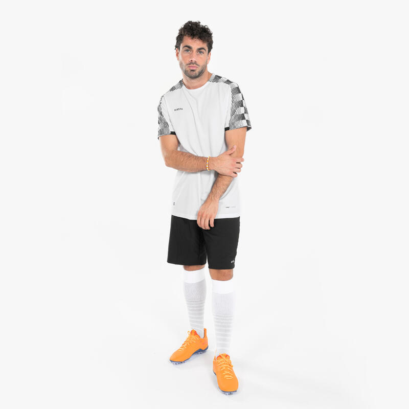 Yetişkin Futbol Forması - Beyaz/Siyah - Viralto Damier