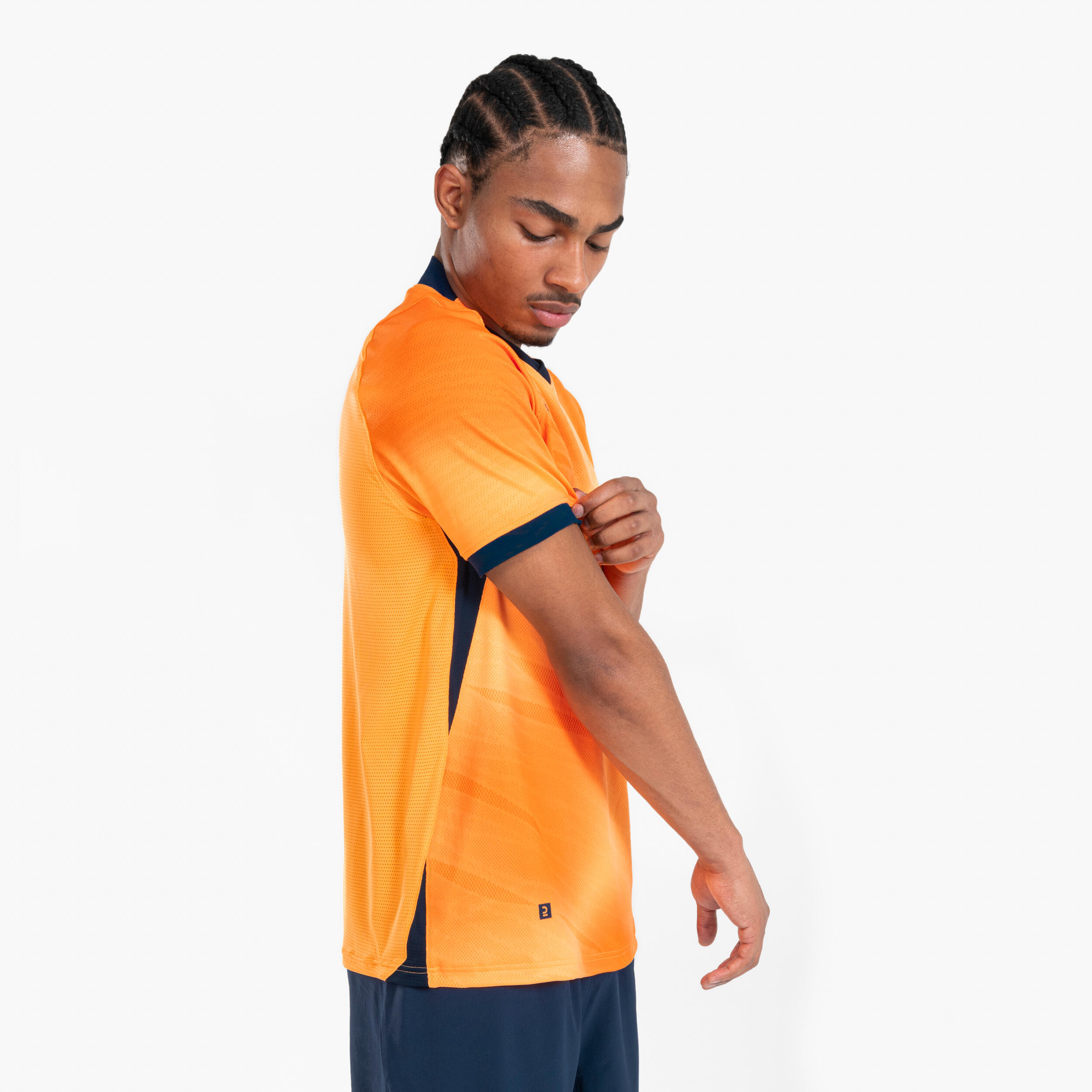 Short-Sleeved Soccer Shirt - CLR Orange/Navy - KIPSTA