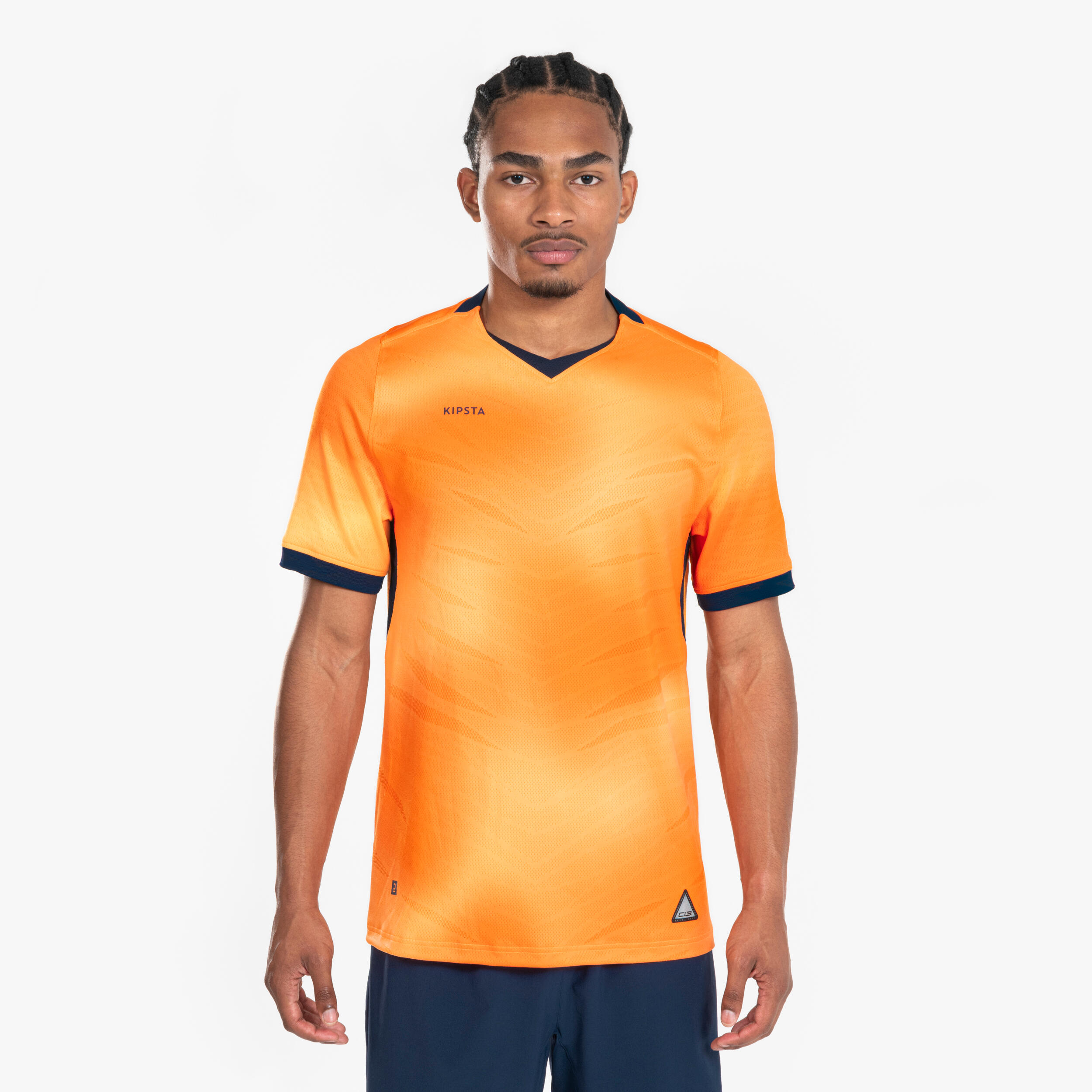 Adult Short-Sleeved Football Shirt CLR - Orange/Navy