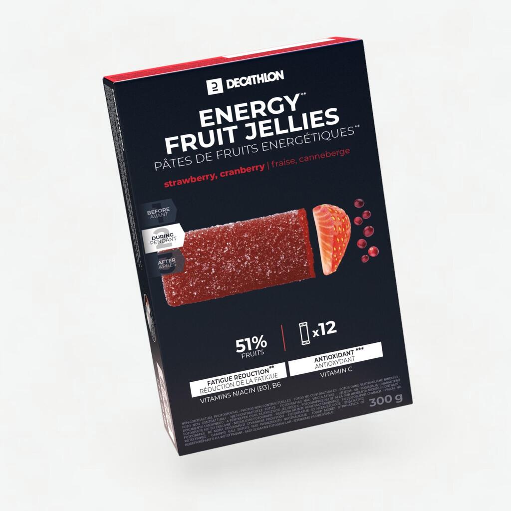 Augļu želeja “Energy”, ecosize iepakojums, 12 x 25 g, ar zemeņu, dzērveņu garšu