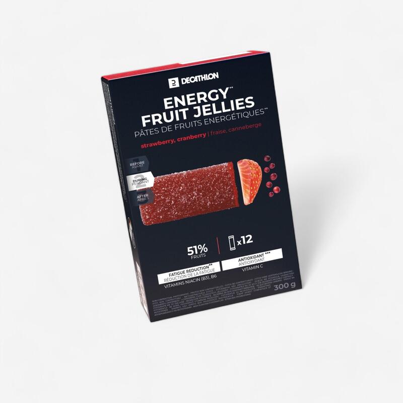 Fruit jelly voor extra energie aardbei/cranberry/acerola ecosize 12x 25 g