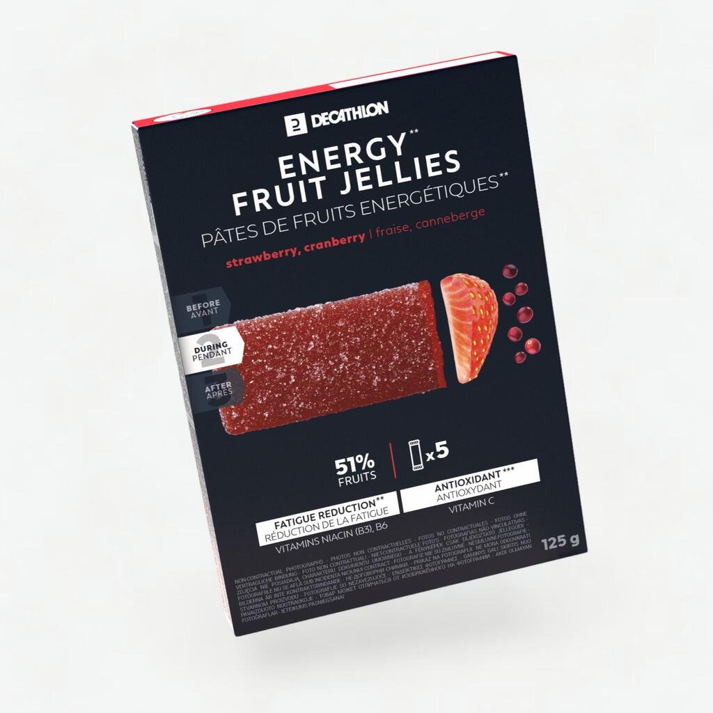 Energetické ovocné želé jahoda brusnice acerola 5 × 25 g