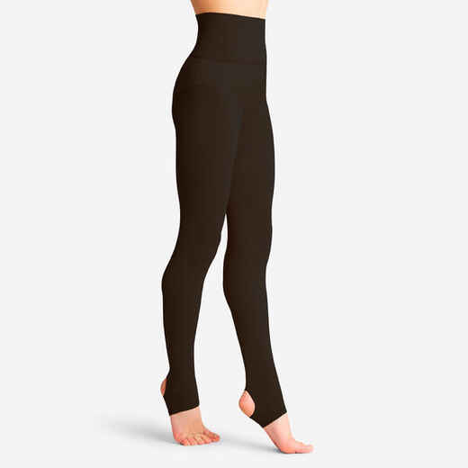 
      Pančuchové nohavice s otvorom na chodidle na modernú gymnastiku čierne
  