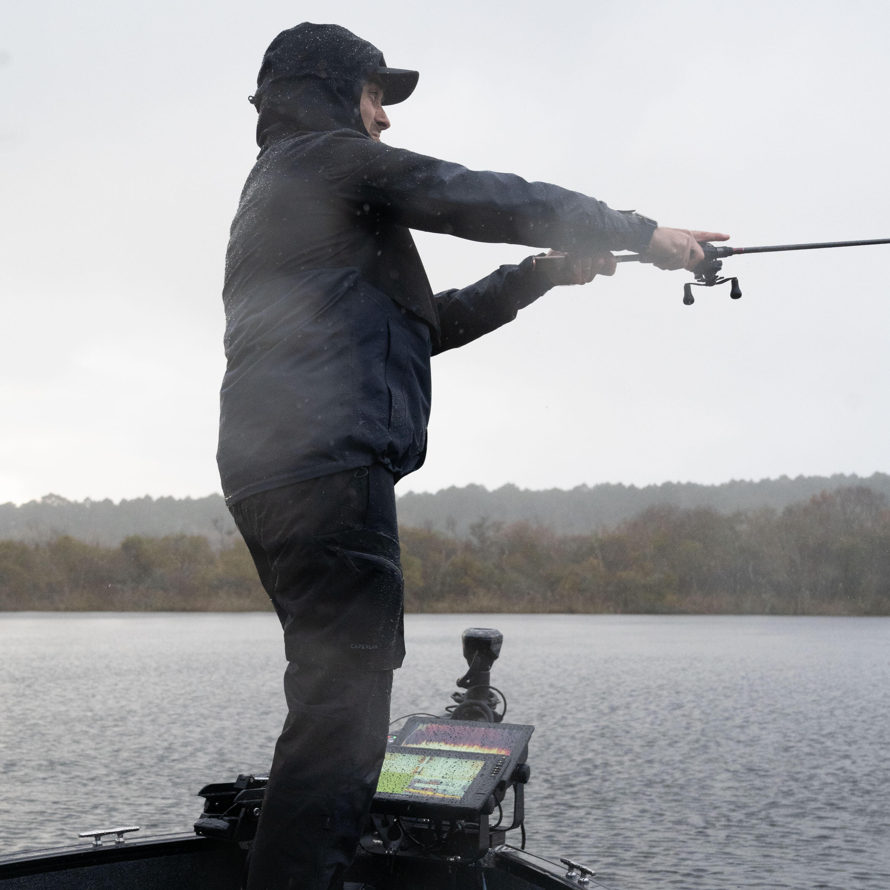 Pantalon de pêche imperméable Homme - FT 500 WPF noir 10/11