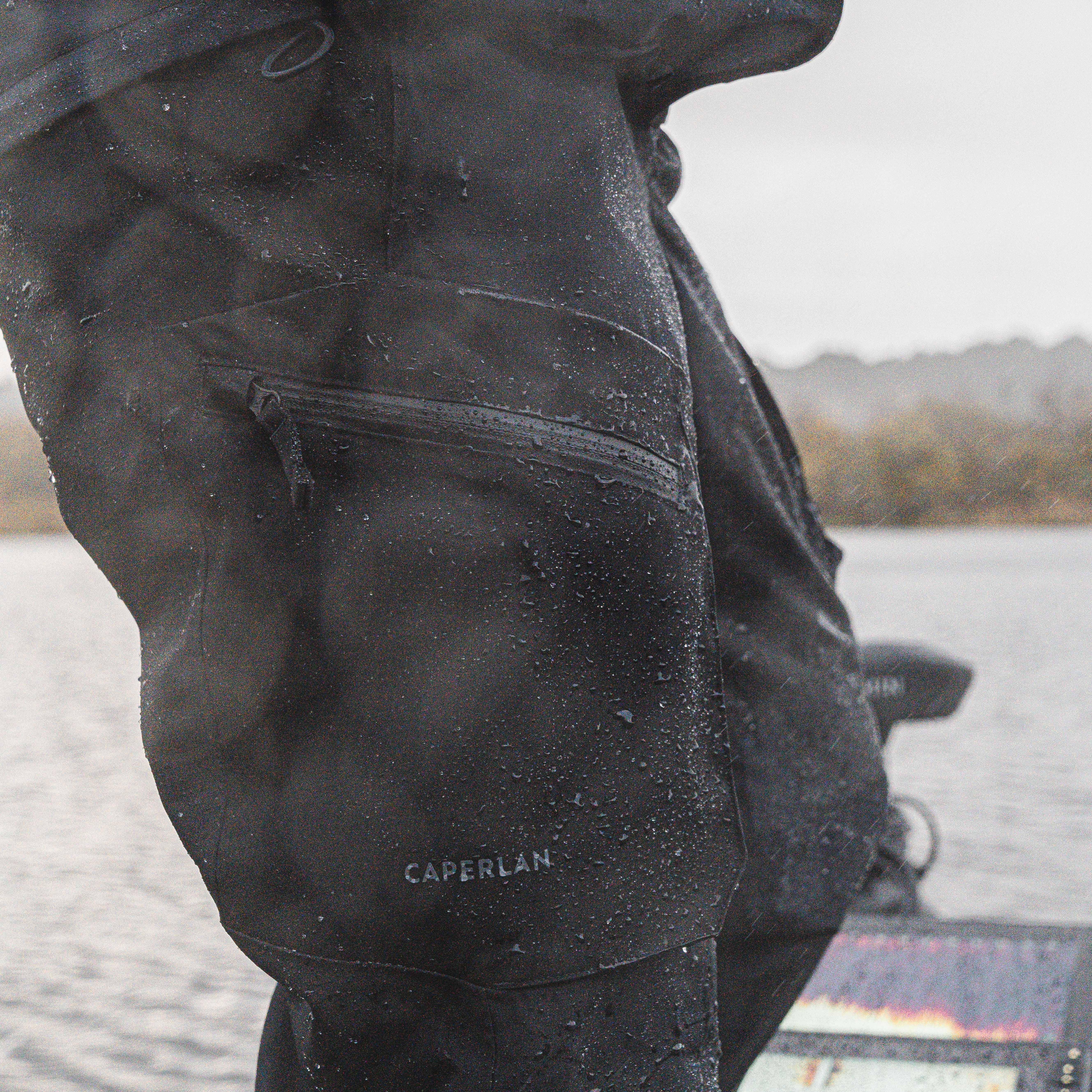 Men's Fishing Waterproof Trousers - FT 500 WPF Black - CAPERLAN
