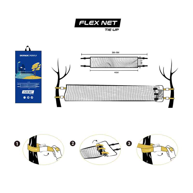 All Net & Surf Flex E Netz Badminton Netz verstellbar - Flex Tie Up Net - Decathlon