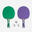 2入桌球拍和3入桌球TTR130 4*－紫羅蘭色和綠色