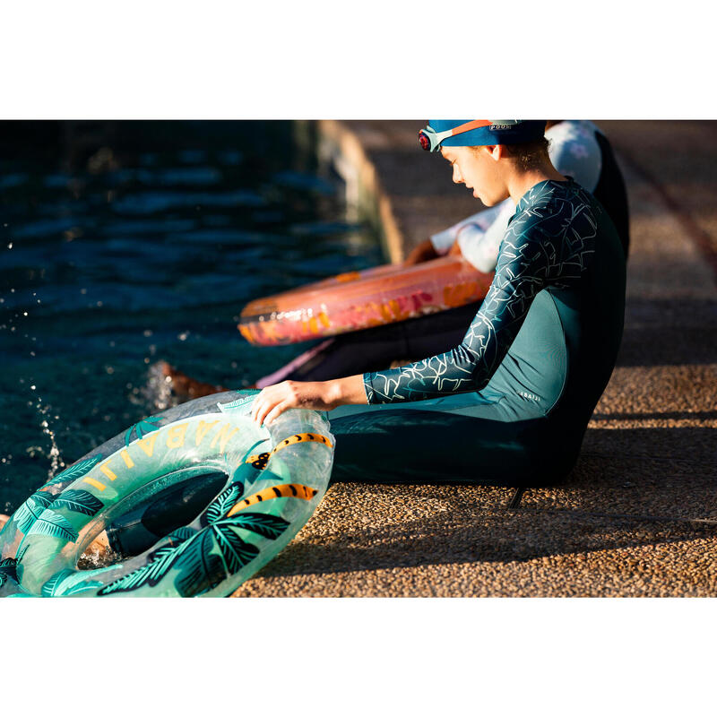 Fiú úszóoverall, hosszú ujjú és szárú, UV-szűrő - Combi Swim 100
