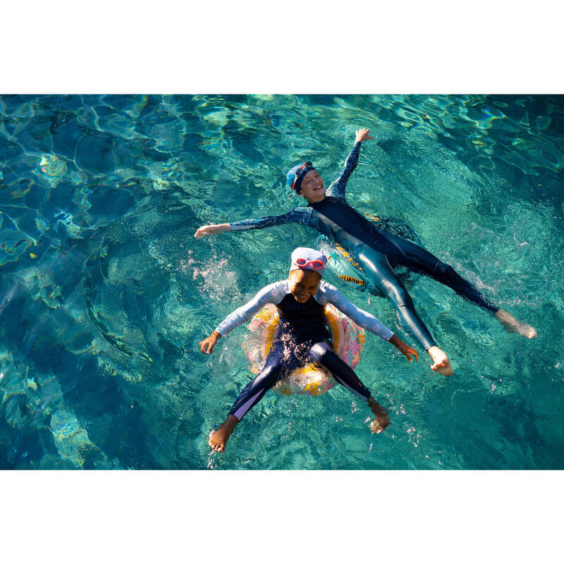 Zwempak met lange mouwen en pijpen voor jongens 100 uv-bescherming groen