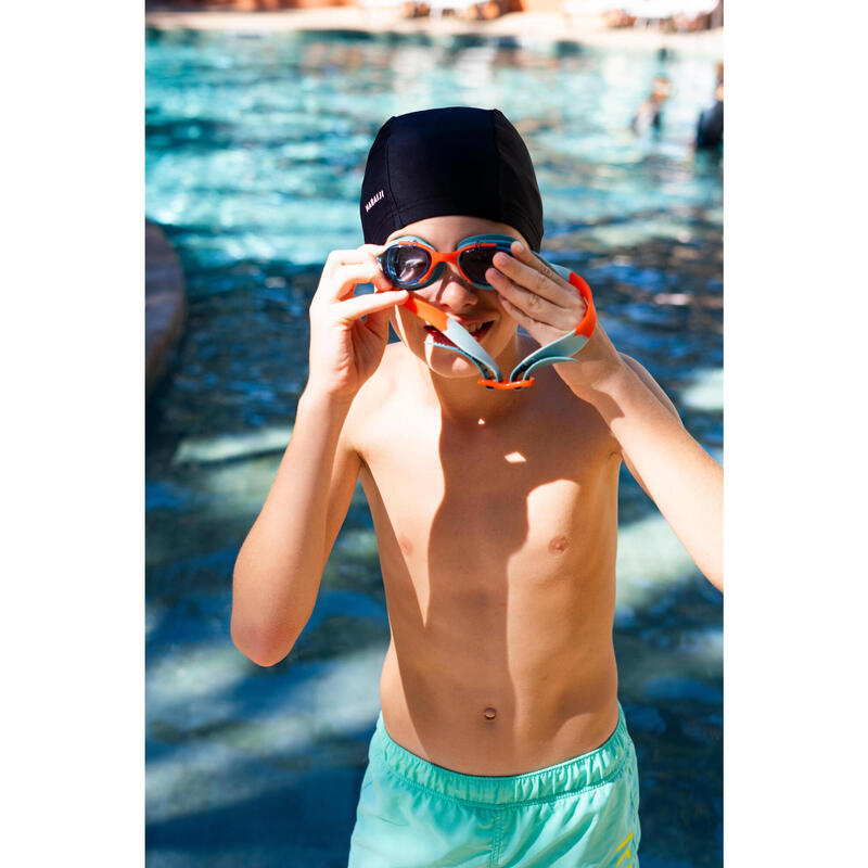 Occhialini piscina bambino XBASE lenti chiare verde-arancione