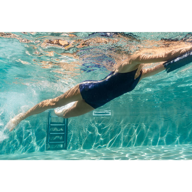 Maillot de bain 1 pièce shorty natation Fille - bleu