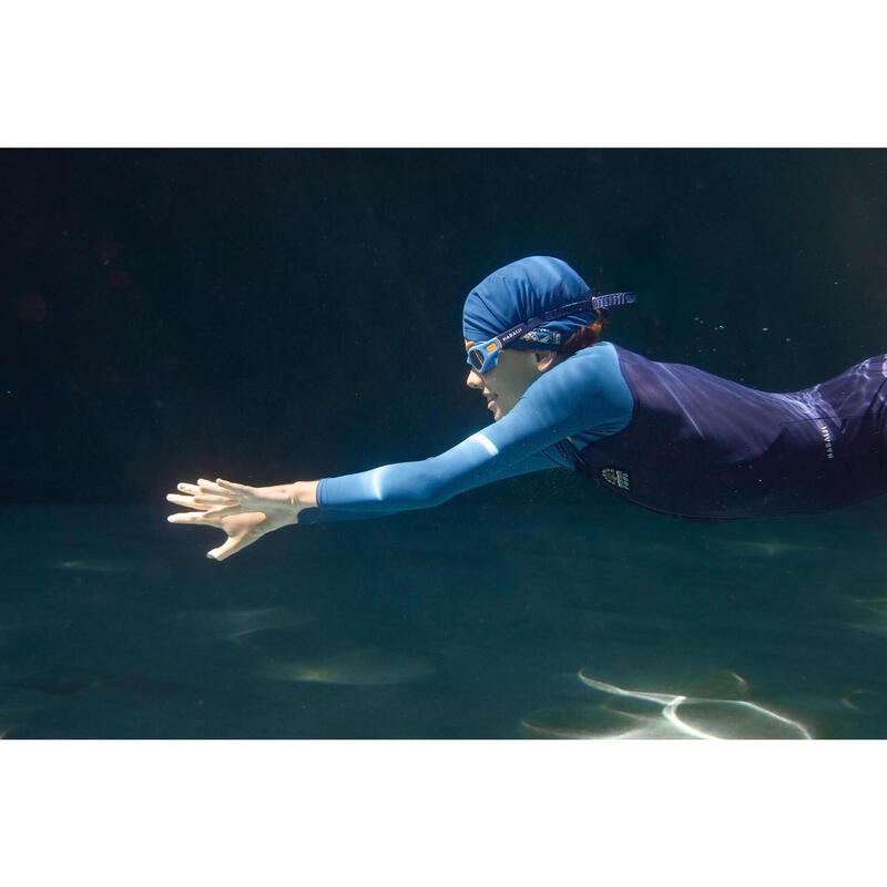 Yüzücü Bonesi - Baskılı Kumaş - S Beden - Mavi