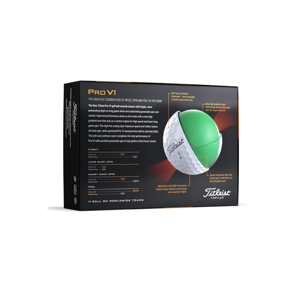 Golf Balls x12 - TITLEIST Pro V1 Yellow