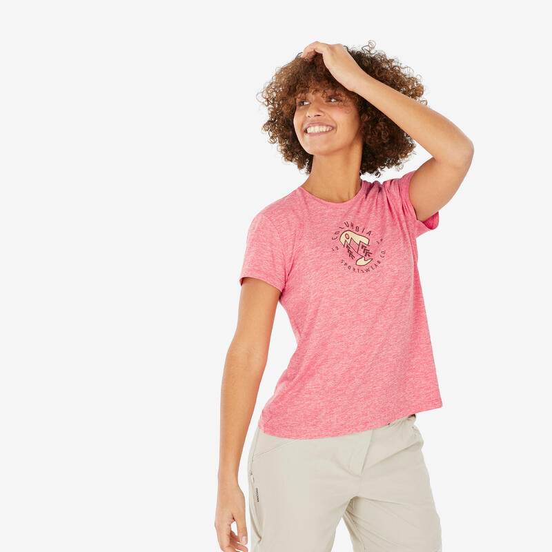 T-shirt trekking donna Columbia rosa